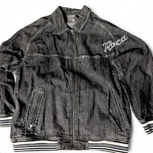 Rocawear stone wash black Bomber Jacket